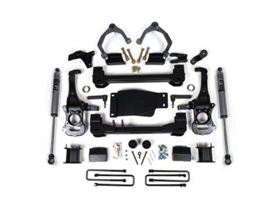 Zone Offroad 4-Inch Suspension Lift Kit with FOX Shocks (19-24 Sierra 1500 w/o Mono-Leaf Springs, Excluding AT4 & Denali)