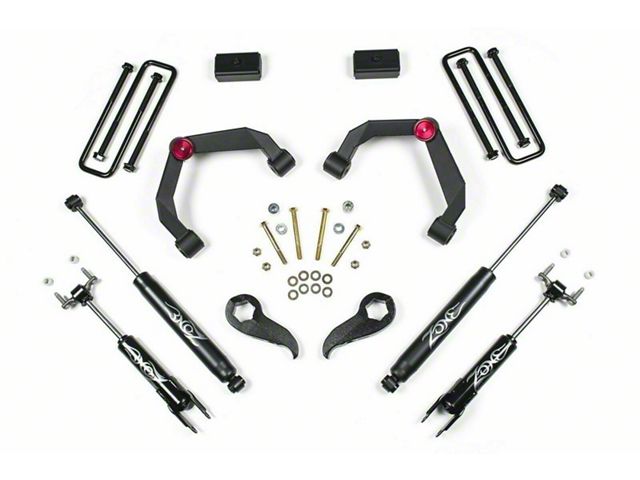 Zone Offroad 3-Inch Adventure Series Upper Control Arm Suspension Lift Kit with Nitro Shocks (11-19 4WD Sierra 2500 HD w/o Top Mounted Overload Springs)