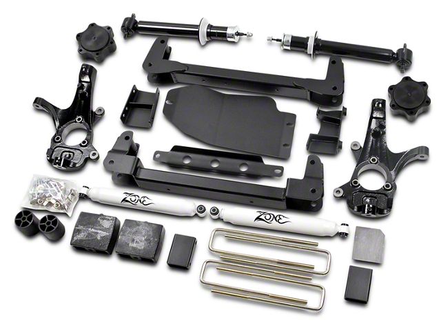 Zone Offroad 6.50-Inch IFS Suspension Lift Kit with Shocks (07-13 4WD Sierra 1500, Excluding Hybrid)