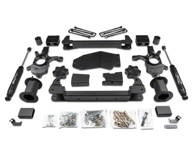 Zone Offroad 6.50-Inch Strut Spacer Suspension Lift Kit with Shocks (07-13 4WD Sierra 1500, Excluding Hybrid)