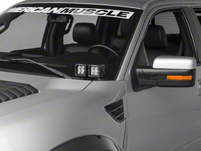 ZRoadz Four 3-Inch LED Pod Lights with Hood Hinge Mounting Brackets (09-14 F-150)