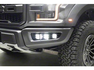 ZRoadz 3-Inch White LED Pod Lights with Fog Light Mounting Brackets (17-20 F-150 Raptor)