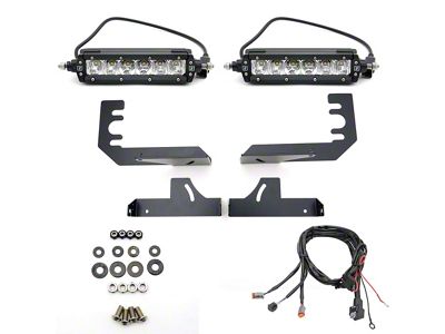 ZRoadz Two 6-Inch Straight Single Row LED Light Bars with Rear Bumper Mounting Brackets (19-25 RAM 1500)