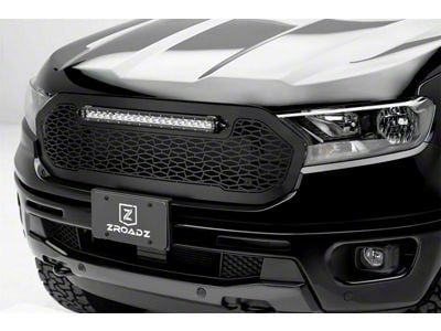 ZRoadz Upper Replacement Grille with 20-Inch LED Light Bar; Black (19-23 Ranger)