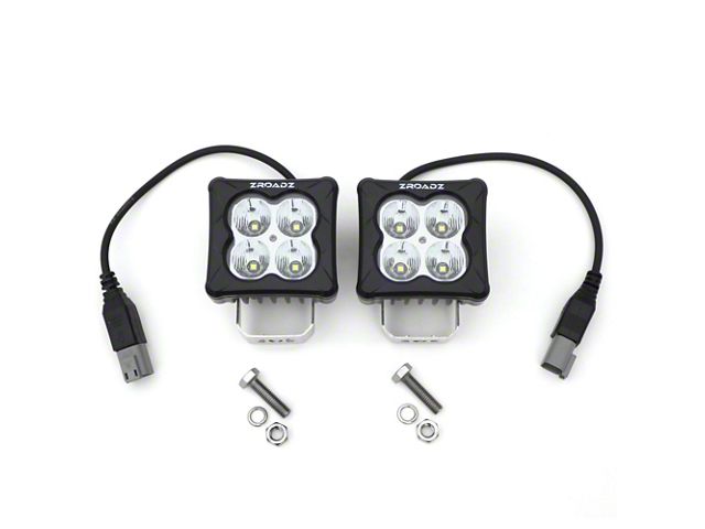 ZRoadz 3-Inch G2 Series Bright White LED Light Pods; Flood Beam (Universal; Some Adaptation May Be Required)