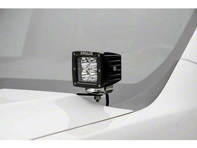 ZRoadz Two 3-Inch LED Pod Lights with Hood Hinge Mounting Brackets (19-24 Sierra 1500)