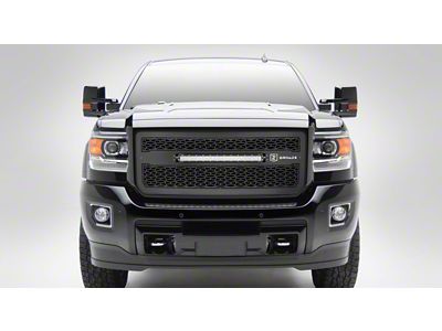 ZRoadz Upper Grille Insert with 20-Inch LED Light Bar; Black (15-19 Sierra 2500 HD)