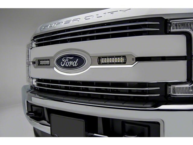 ZRoadz Two 6-Inch LED Light Bars with Upper Grille Mounting Brackets; Brushed (17-19 F-250 Super Duty Lariat, King Ranch)