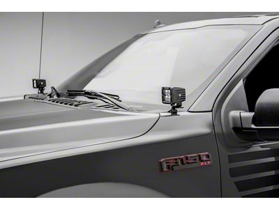 ZRoadz Two 3-Inch LED Pod Lights with Hood Hinge Mounting Brackets (18-20 F-150)