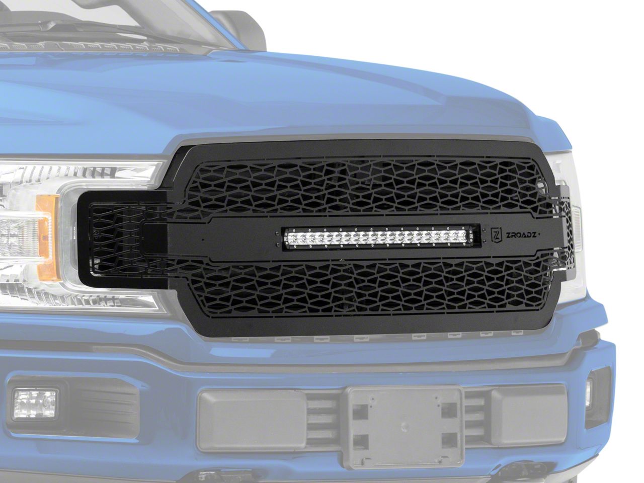 ZRoadz Upper Replacement Grille with 20-Inch LED Light Bar; Black (18-20 F-150, Excluding Raptor)