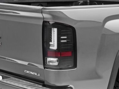 LED Tail Lights; Black Housing; Clear Lens (14-18 Sierra 1500 w/ Factory Halogen Tail Lights)