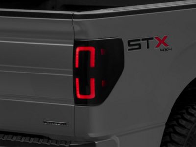 Raxiom Axial Series LED Tail Lights with Halo; Black Housing; Smoked Lens (09-14 F-150 Styleside)