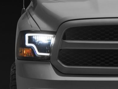 Raxiom Axial Series LED Headlights; Black Housing; Clear Lens (09-18 RAM 1500 w/ Factory Halogen Non-Projector Headlights)