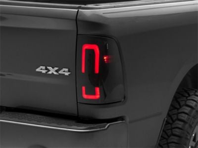 Raxiom Axial Series LED Tail Lights; Black Housing; Smoked Lens (09-18 RAM 1500 w/ Factory Halogen Tail Lights)