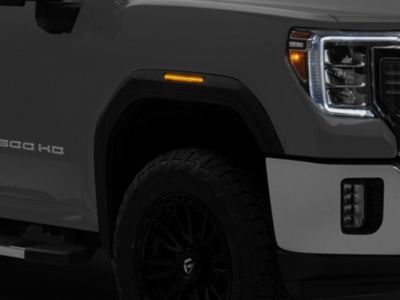 Raxiom Axial Series LED Fender Flare Marker Lights; Smoked Lens (21-24 Sierra 2500 HD)