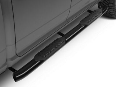 Barricade 5-Inch Oval Bent End Side Step Bars; Black (09-18 RAM 1500 Quad Cab)