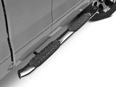 Barricade 5-Inch Oval Bent End Side Step Bars; Stainless Steel (09-14 F-150 SuperCab)