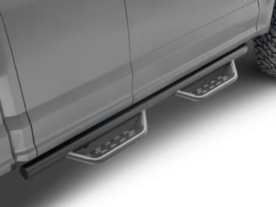 Barricade F-150 Tubular Drop Steps; Fine Textured Black Finish T587039 ...