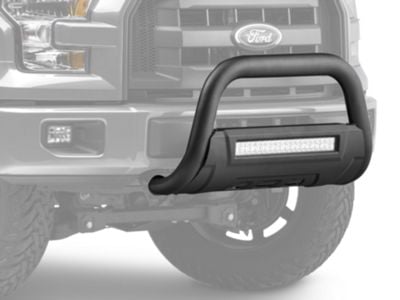 Barricade HD Bull Bar with Skid Plate and 20-Inch Dual-Row LED Light Bar; Textured Black (04-24 F-150, Excluding Raptor)