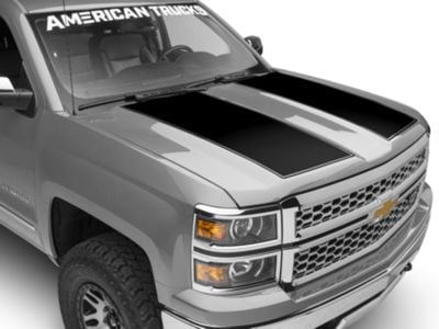 SEC10 Hood Accent Decal; Gloss Black (14-18 Silverado 1500)