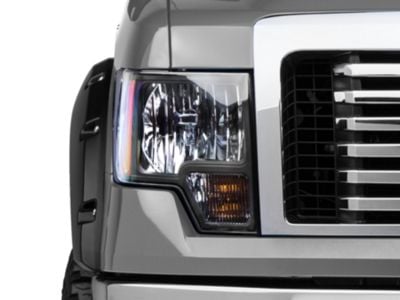 Euro Headlights; Matte Black Housing; Clear Lens (09-14 F-150 w/ Factory Halogen Headlights)