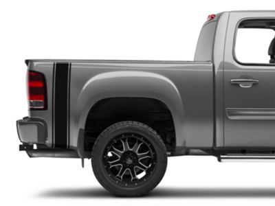 SEC10 Rear Vertical Stripe; Gloss Black (07-24 Sierra 1500)