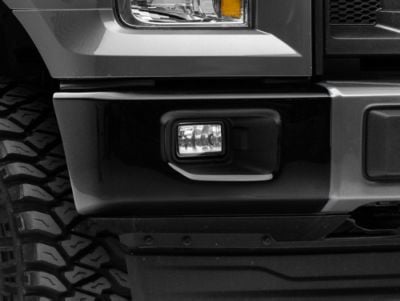 Front Bumper Side Section Cover with Fog Light Cutouts; Gloss Black (15-17 F-150 XL, XLT, Lariat)