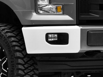 Front Bumper Side Section Cover with Fog Light Cutouts; Gloss White (15-17 F-150 XL, XLT, Lariat)