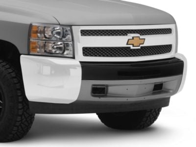 Front Bumper Center Section Cover with Bumper Air Intake Opening; Gloss Black (07-13 Silverado 1500 w/ Steel Bumper)