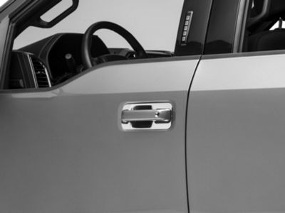 RedRock Door Handle Covers; Back Plate Only; Chrome (15-20 F-150 SuperCrew)