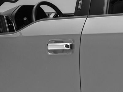 RedRock Door Handle Covers without Passenger Keyhole; Handle Covers Only; Chrome (15-20 F-150 SuperCrew)