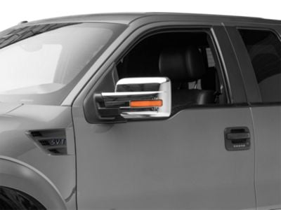 RedRock Mirror Covers with Turn Signal Light Cutout; Chrome (09-14 F-150)