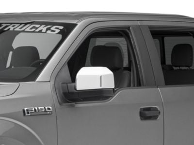 RedRock Top Half Mirror Covers for Standard Mirrors; Chrome (15-20 F-150)