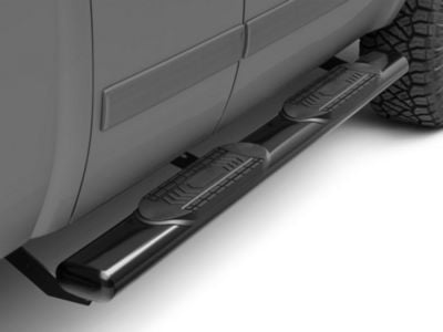 Barricade 6-Inch Oval Straight End Side Step Bars; Black (07-13 Silverado 1500 Extended Cab)