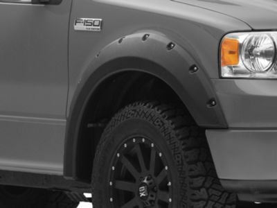 RedRock Pocket Style Fender Flares; Textured Black (04-08 F-150 Styleside)