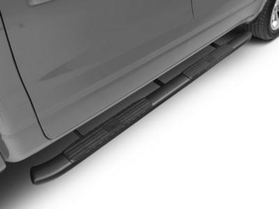 Barricade Pinnacle 4-Inch Oval Bent End Side Step Bars; Black (19-24 RAM 1500 Crew Cab)