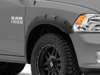 RedRock Pocket Style Fender Flares; Textured Black (09-18 RAM 1500, Excluding Rebel)