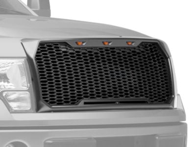RedRock Baja Upper Replacement Grille with LED Lighting; Charcoal (09-14 F-150, Excluding Raptor)