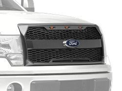 RedRock Baja Upper Replacement Grille with LED Lighting and Emblem Housing; Charcoal (09-14 F-150, Excluding Raptor)