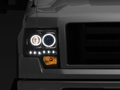Raxiom G2 Super White LED Halo Projector Headlights; Black Housing; Clear Lens (09-14 F-150 w/ Factory Halogen Headlights)