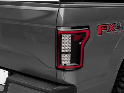 Raxiom LED Tail Lights; Black Housing; Clear Lens (15-17 F-150 w/ Factory Halogen Non-BLIS Tail Lights)