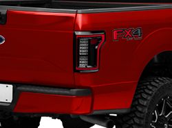 Raxiom LED Tail Lights; Black Housing; Smoked Lens (15-17 F-150 w/ Factory Halogen Non-BLIS Tail Lights)