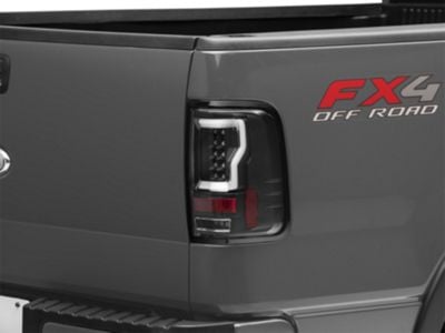Version 2 Light Bar LED Tail Lights; Black Housing; Clear Lens (04-08 F-150 Styleside)
