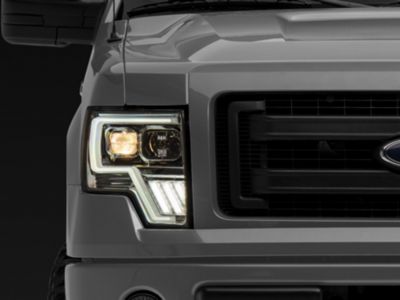 G4 Light Bar Switchback Projector Headlights; Chrome Housing; Clear Lens (09-14 F-150 w/ Factory Halogen Headlights)