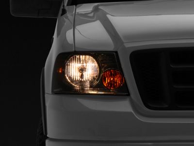 Factory Style Headlights with Amber Corner Lights; Chrome Housing; Smoked Lens (04-08 F-150)