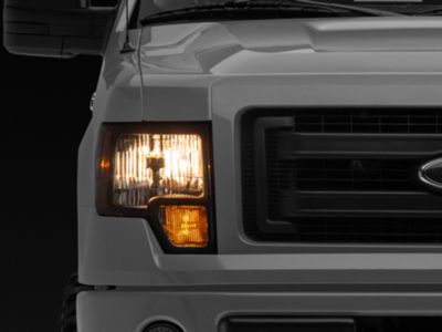 Factory Style Headlights with Amber Corner Lights; Black Housing; Clear Lens (09-14 F-150 w/ Factory Halogen Headlights)