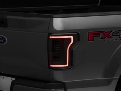 Raxiom LED Tail Lights with Sequential Turn Signals; Black Housing; Clear Lens (15-17 F-150 w/ Factory Halogen Non-BLIS Tail Lights)