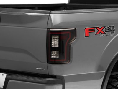 Raxiom LED Tail Lights with Sequential Turn Signals; Black Housing; Smoked Lens (15-17 F-150 w/ Factory Halogen Non-BLIS Tail Lights)