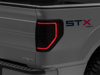 Light Bar LED Tail Lights; Black Housing; Smoked Lens (09-14 F-150 Styleside)