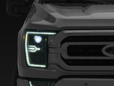 AlphaRex LUXX-Series LED Projector Headlights; Alpha Black Housing; Clear Lens (21-23 F-150 w/ Factory Halogen Headlights)